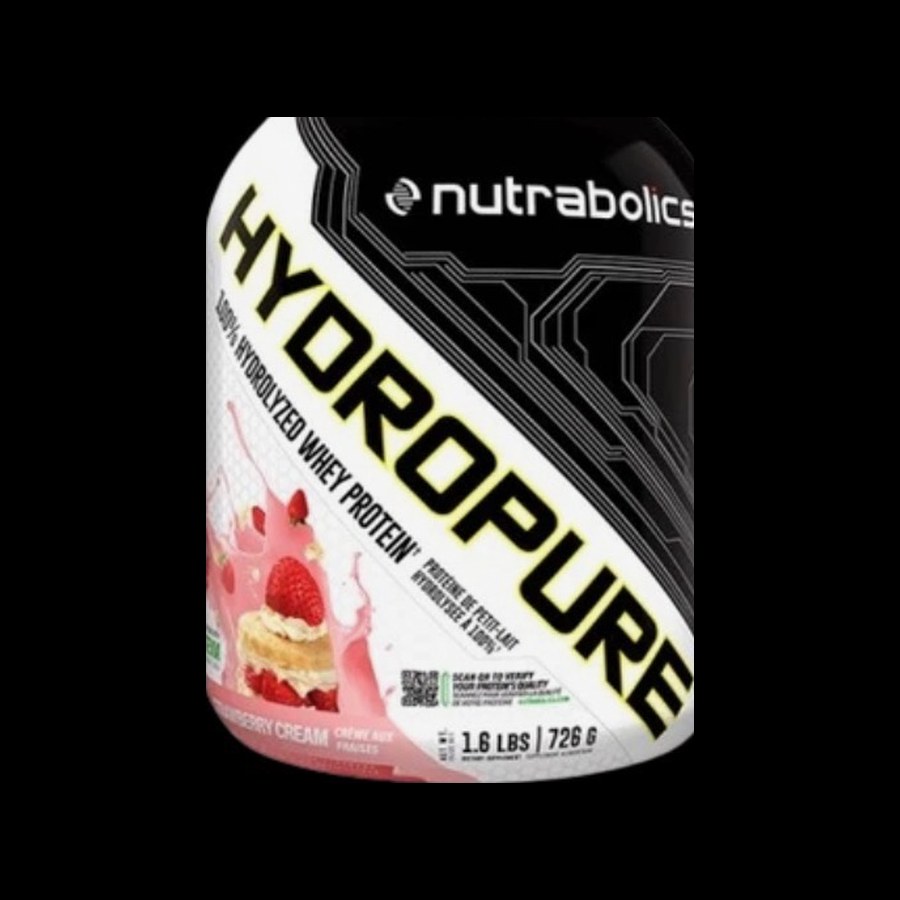 Nutrabolics Hydropure 1.6 lb hydrolyzed whey protein isolate, strawberry cream
