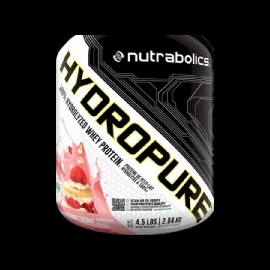 Nutrabolics Hydropure 4.5 lb hydrolyzed whey protein isolate, strawberry cream