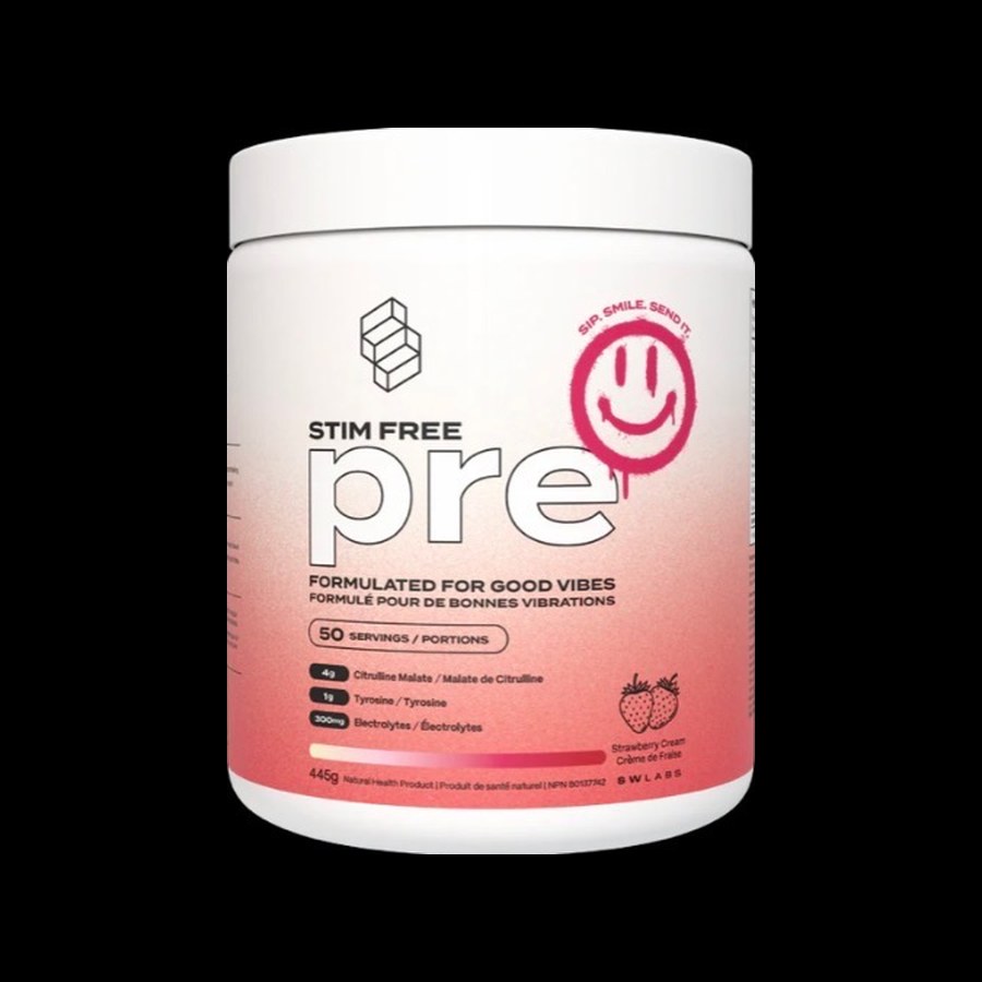 SW Labs Stim Free Pre Workout, 50 servings, strawberry cream