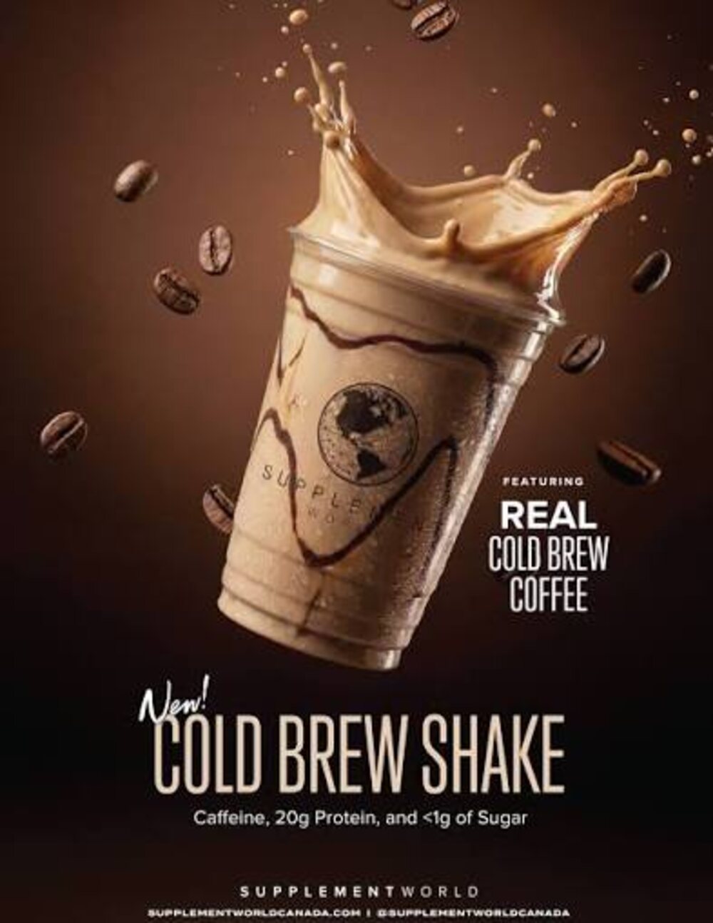 Supplement World Cold Brew Shake made with real cold brew coffee